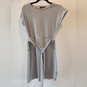 Merokeety Gray and White striped dress size small